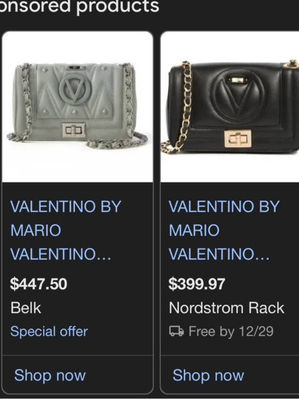 Valentino Cream Quilted Crossbody with Gold Chain and Logo - Picture 5 of 13